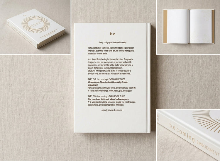 b.e c o m i n g Embodiment Guide cover, spine and open pages